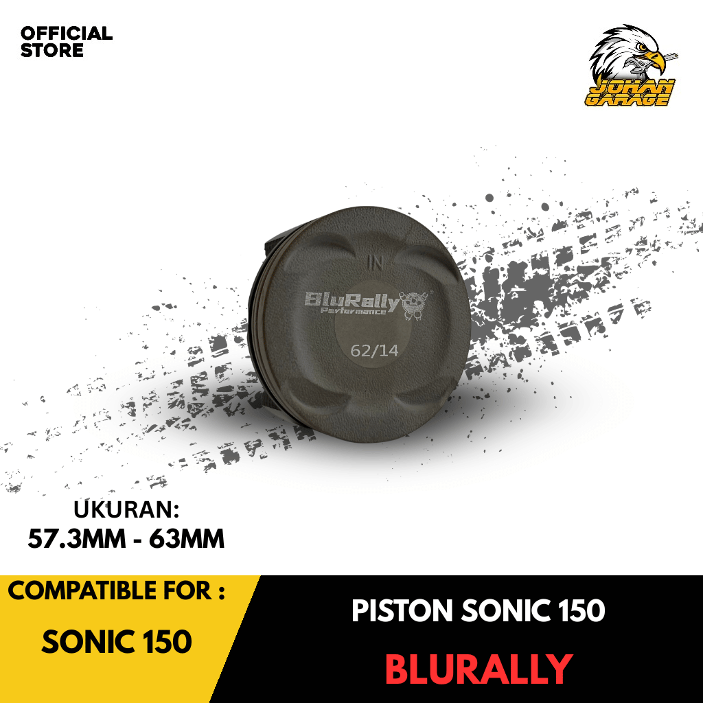 Piston Kit Sonic 150 Blurally 63mm Std Comp Johan Garage