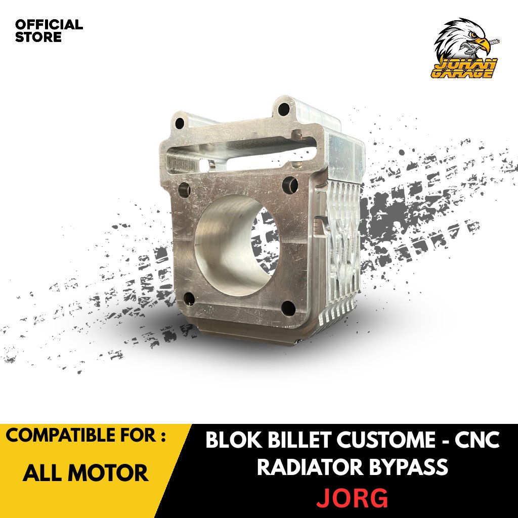 BLOK BILLET JORG CNC BEAT KZL ON RADIATOR TANPA BORING PANJANG BLOK 80-85 JOHAN GARAGE